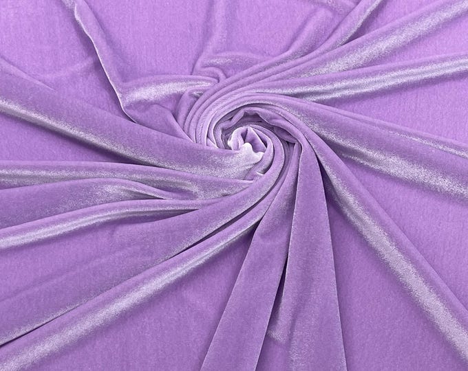 Lavender Stretch Velvet Fabric 60'' Wide, Sewing, Apparel, Costume, Craft {Choose quantity}