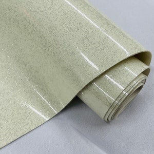 Ivory Sparkle Glitter Upholstery Vinyl Fabric - 54&quot; Width Sold By The Yard
