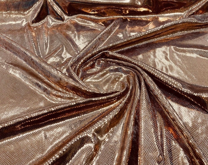 Brown Snake Skin On Stretch Velvet - Sold By The Yard - 58"/60" Snake Velvet Spandex Fabric
