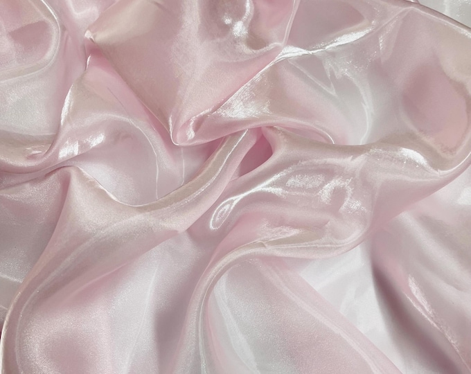 Pink Liquid Organza Fabric: Crystal Reflective Glossy Sheer Organza, 60" Wide By The Yard