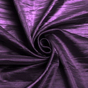 Eggplant Crushed Taffeta Fabric - 54 Inch Wide - Sold by The Yard