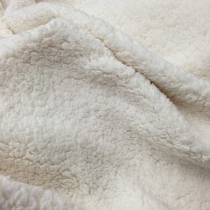 Mia Fabrics Inc, Ivory Cuddle Minky Sherpa Fleece, lamb Wool Design Fabric Sold By The Yard,  (Pick a Size)