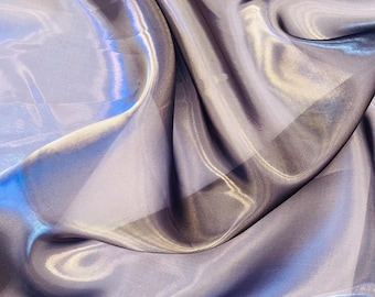 Navy Blue Liquid Organza Fabric: Crystal Reflective Bridal Apparel
