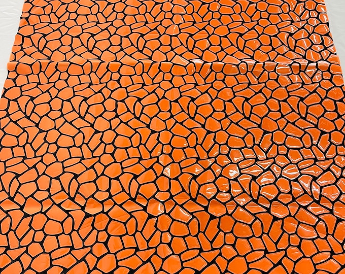 Orange Sequins Velvet by the yard 2 way Stretch 58/60” iridescent Sequin on Black Stretch Velvet (Choose The Quantity)