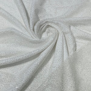 White Sparkle Tulle Fabric With Glitter Fabric 60&quot;Wide by yard, Glitter Fabric, Luxury Sparkle Tulle Fabric, Tulle Glitter Fabric Shimmer