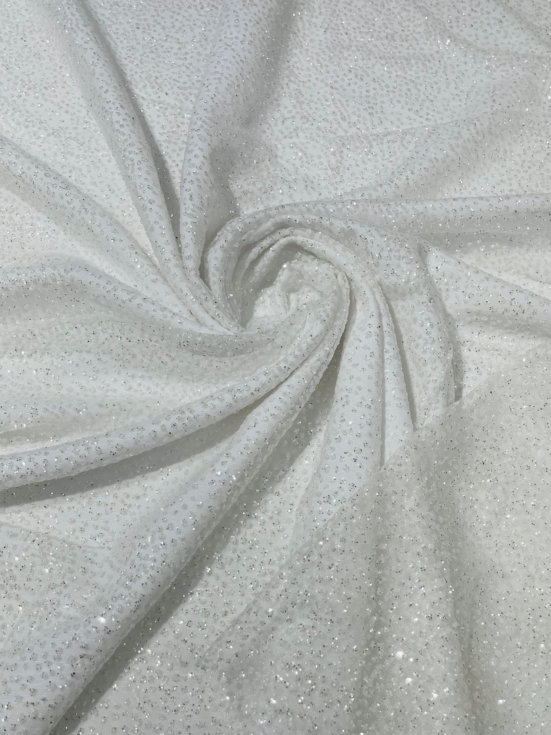 White Glitter Tulle Fabric: 60