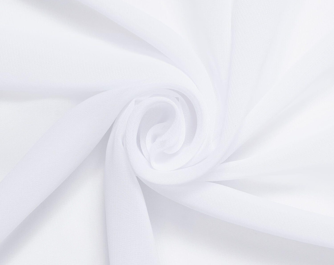 White Hi Multi Chiffon Fabric: 58-60" Wide, Apparel & Decor