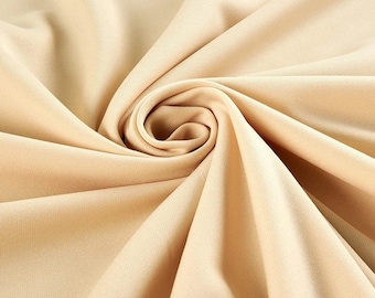 Beige Shiny Milliskin Spandex Fabric: 4-Way Stretch, 58" Wide - By The Yard