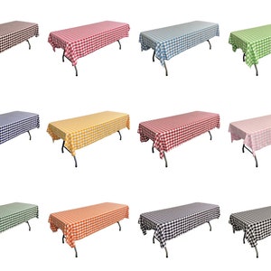 60" Rectangular Checkered Tablecloth Linen Checkered Table (Pick A Size & Color)