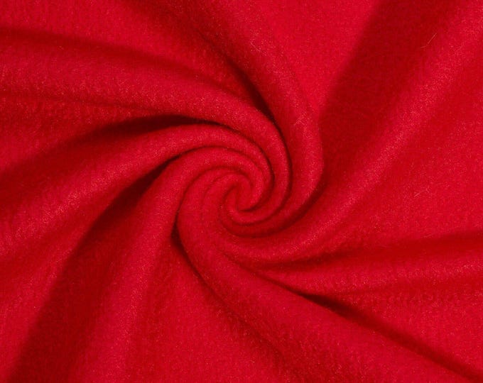 Red Soft Anti-Pill Polar Fleece Fabric: 60" Wide, Sold by The Yard