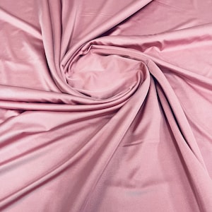 Dusty Rose Gold Shiny Milliskin Nylon Spandex Fabric 4 Way Stretch Prom-Gown-Dress, 58&quot; Wide Sold by The Yard (Pick a Size)
