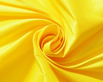 Neon Yellow Taffeta Stretch Fabric 2-Way Stretch, Spandex Polyester 58" Wide Sold by The Yard