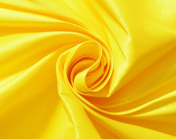 Neon Yellow Taffeta Stretch Fabric 2-Way Stretch, Spandex Polyester 58" Wide Sold by The Yard