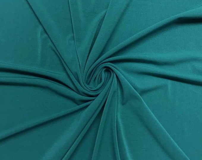 Mia's Fabrics Inc, 58/59" ITY Fabric - Teal - 2 Way Stretch Spandex Polyester Knit Jersey Fabric Sold By The Yard