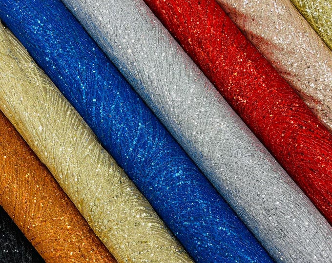 Glitter Mesh Fabric, With Sequin Lace Bridal Wedding Decor Fabric Prom Dress - Fashion Design