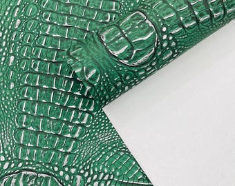 Metallic Gator Vinyl Fabric: Embossed Caiman Upholstery, 56" Wide