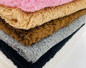 Minky Sherpa Fleece Fabric - Lamb Wool Design (By The Yard)