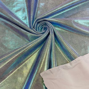 Pearl iridescent Mystique Nylon Spandex Iridescent Foggy Foil 4 Way Stretch 58/60”sold By The Yard