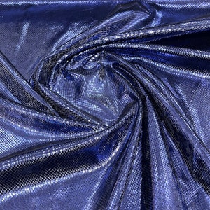 Navy Blue Snake Skin On Stretch Velvet - Sold By The Yard - 58&quot;/60&quot; Snake Velvet Spandex Fabric