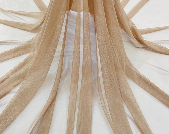 Nude Power Mesh Fabric, #1218 4-Way Stretch, 60" Wide, By The Yard