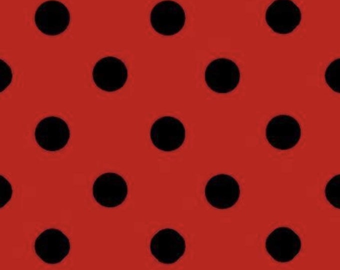 Mia's Fabrics Inc, Red/Black Small Polka Dot Poly Cotton Fabric by The Yard, 58”/60” (Pick a Size)