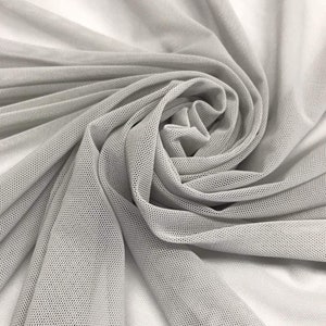 Silver Power Mesh Fabric 60&quot; Wide, Sold By The Yard ( Many Colors ) Free Shipping