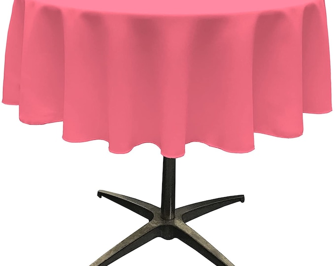Mia's Fabrics Inc, Hot Pink Tablecloth Polyester Poplin Tablecloth Inch Round Banquet Cloth, Wrinkle Resist Quality (Pick a Size)