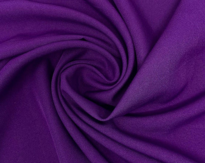 Purple Poly Poplin Fabric Polyester Solid 60'' By The Yard Table Covers Decoration Apparel ( Choose The Size )