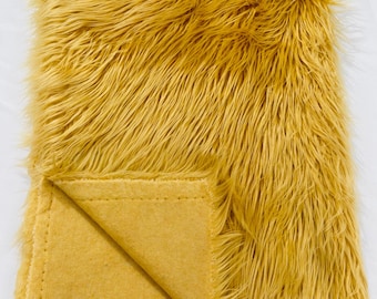 Camel Shaggy Faux Fur Fabric: Long Pile Cosplay Costume Material