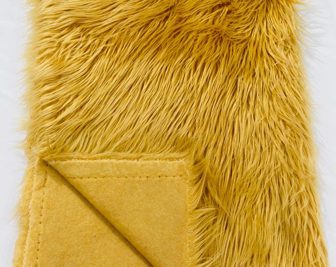 Camel Shaggy Faux Fur Fabric By Yard, Long Pile Luxury Shaggy Craft, Costume, Apparel, Decoration, Cosplay, Sewing Decoration 60" Wide
