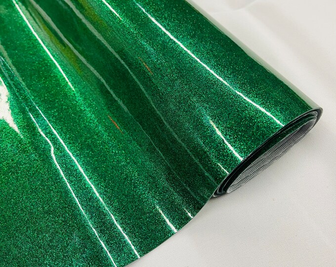Kelly Green Sparkle Glitter Upholstery Vinyl Fabric - 54" Width Sold By The Yard