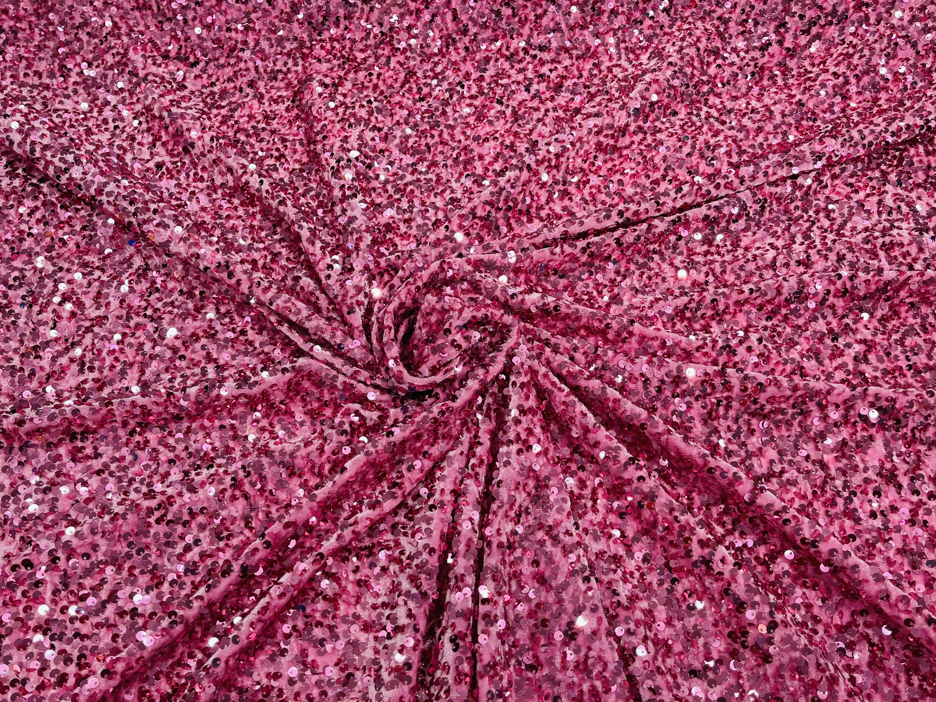 Pink Stretch Crushed Velvet