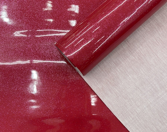 Hot Pink Sparkle Glitter Upholstery Vinyl Fabric - 54" Width Sold By The Yard, Sparkle Glitter Vinyl Upholstery