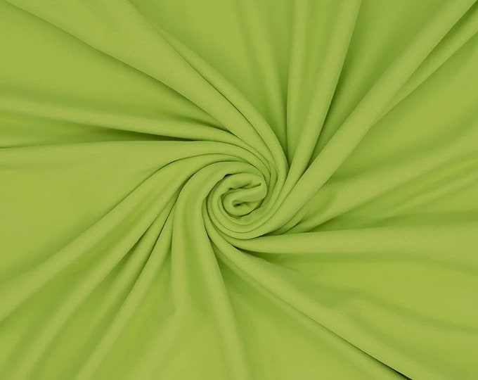 Mia's Fabrics Inc, 58/59" ITY Fabric - Lime Green - 2 Way Stretch Spandex Polyester Knit Jersey Fabric Sold By The Yard