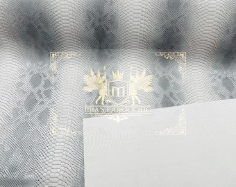 Silver Faux Viper Snake Skin Vinyl-faux Leather-3D Scales-sold Vinyl For upholstery  By The Yard (Pick a Size)