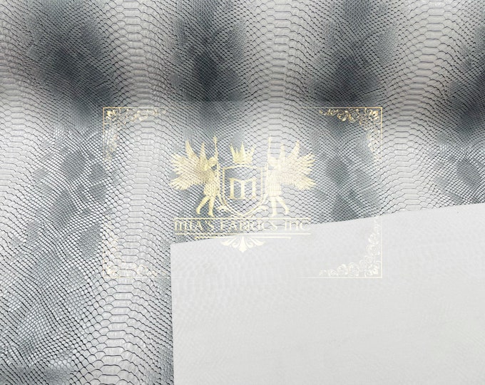 Silver Faux Viper Snake Skin Vinyl-faux Leather-3D Scales-sold Vinyl For upholstery  By The Yard (Pick a Size)