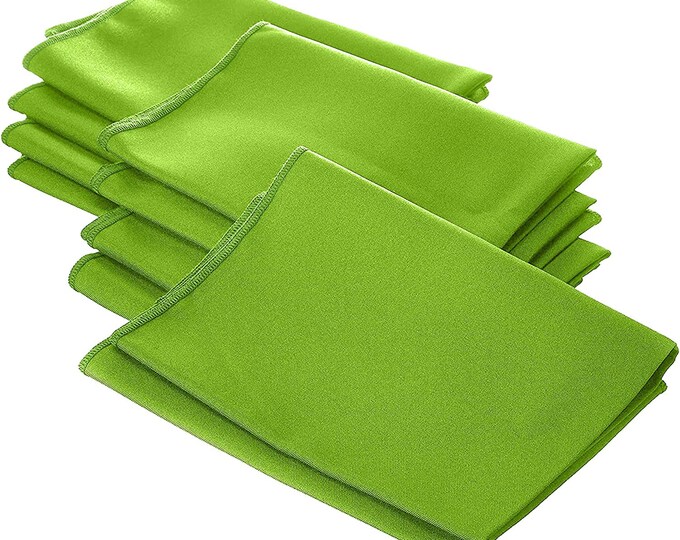 Lime Green Polyester Poly Poplin Napkin 18 by 18-Inch, Napkins Ideal for Parties, Weddings and Dinners