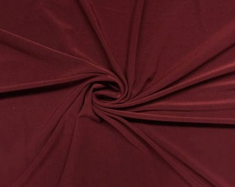Wine ITY Knit Fabric: 2-Way Stretch Spandex Polyester Jersey - Sold By The Yard