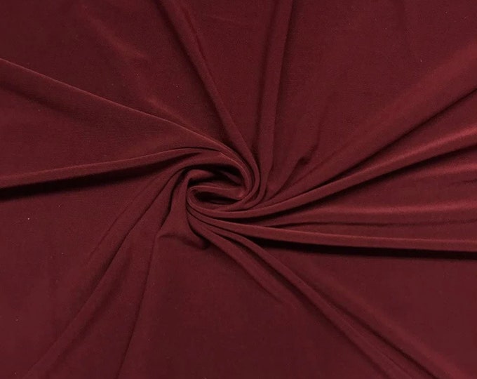 Mia's Fabrics Inc, 58/59" ITY Fabric - Wine - 2 Way Stretch Spandex Polyester Knit Jersey Fabric Sold By The Yard