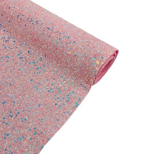 Pink Irisierend Chunky Glitzer Vinyl | Bastelstoff vinyl stoff | Verkaufter Lagerbestand - Vinyl Glitzer Glitzer Stoff 150cm Breit Glitzer Vinyl