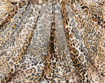 Exotic Cheetah Design Print on Power Mesh Fabric 60" Wide, 4 Way Stretch By The Yard