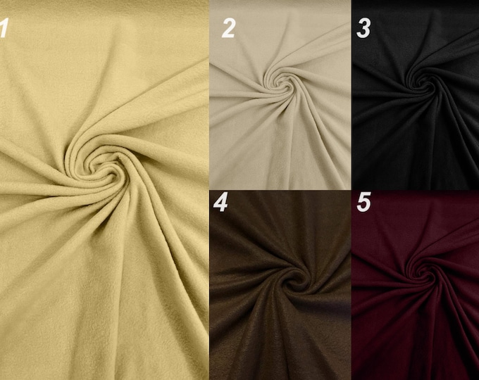 Solid Polar Fleece Fabric - Anti-Pill Soft Polar Fleece 58" Wide Sold by The Yard