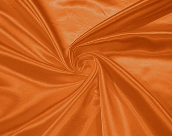 Orange Shiny Bridal Satin Fabric: 60" Wide, Sold By The Yard