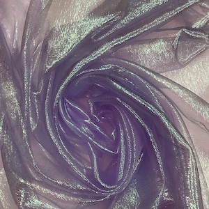 Mia&#39;s Fabrics Inc, Crush Iridescent Lavender Shimmer Organza Fabric 45&quot; Wide, Sells by The Yard