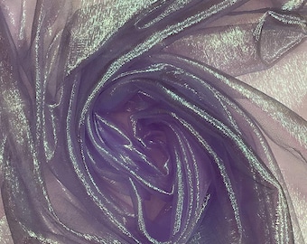 Mia's Fabrics Inc, Crush Iridescent Lavender Shimmer Organza Fabric 45" Wide, Sells by The Yard
