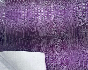 Purple Crocodile Vinyl Fabric: Faux Leather Upholstery - 54" Wide