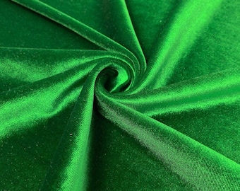 Mia Fabrics Kelly Green Stretch Velvet Fabric 60'' Wide, Sewing, Apparel, Costume, Craft {Choose quantity}