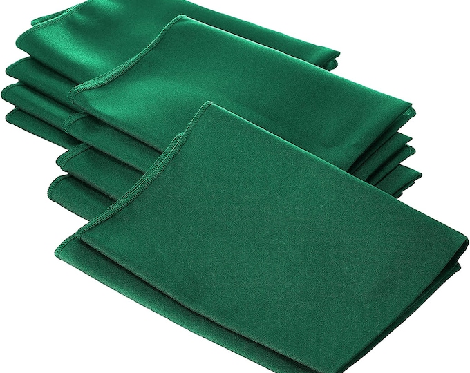 Teal Green Polyester Poly Poplin Napkin 18 by 18-Inch, Napkins Ideal for Parties, Weddings and Dinners