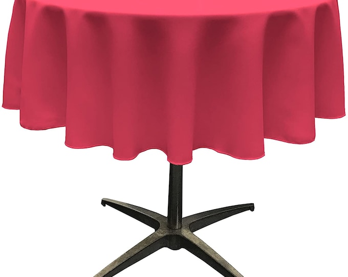Mia's Fabrics Inc, Fuchsia Tablecloth Polyester Poplin Tablecloth Inch Round Banquet Cloth, Wrinkle Resist Quality (Pick a Size)