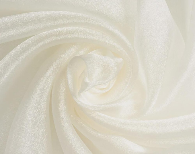 Off White Sparkle Crystal Sheer Organza Fabric - 60" Wide